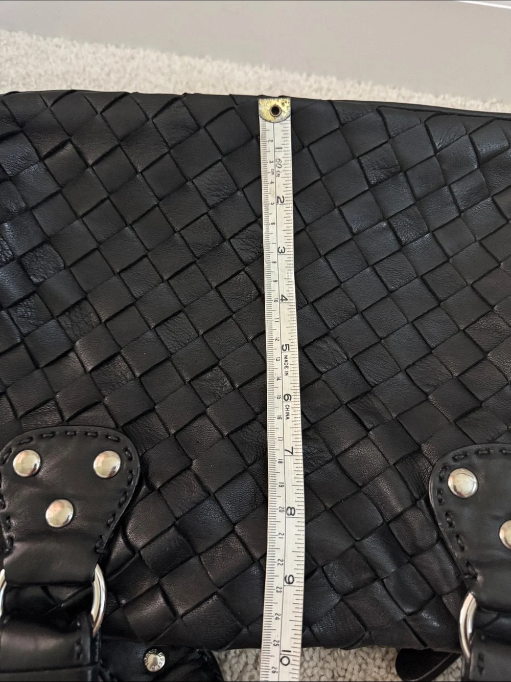 Desmo leather satchel bag from Italy